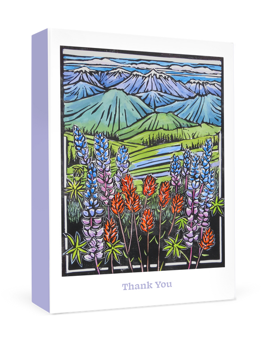 Pomegranate - Molly Hashimoto: Paintbrush and Lupine Boxed Thank You Notes
