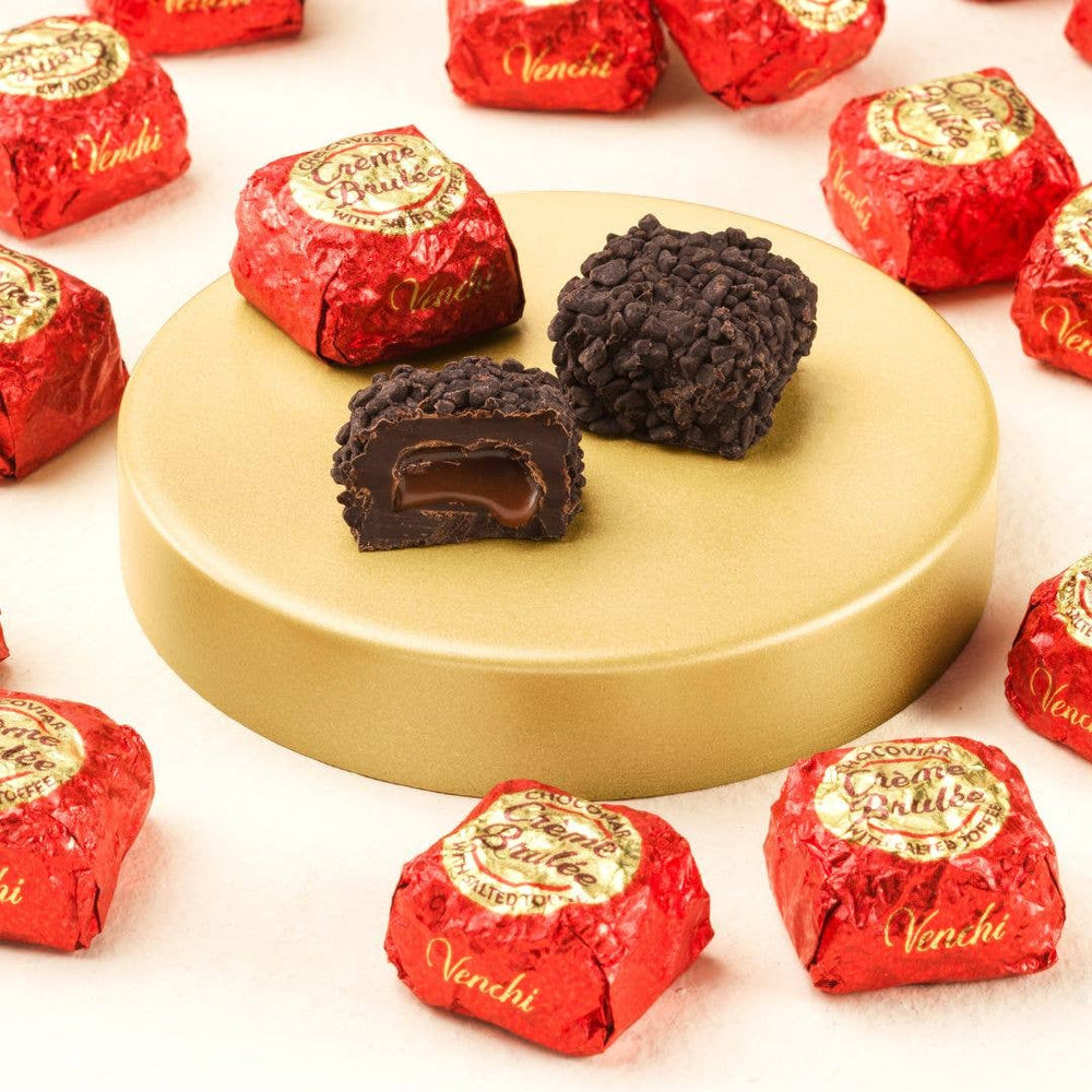 Venchi - Creme Brulee Caramel Filled Dark Chocolate - Italian Gourmet