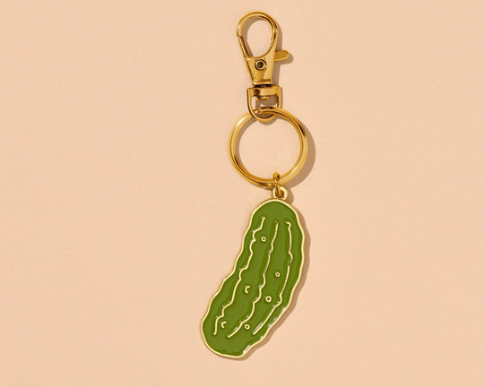 And Here We Are - Enamel Keychain & Bag Charm—Pickle (Veggie, Foodie, Summer)
