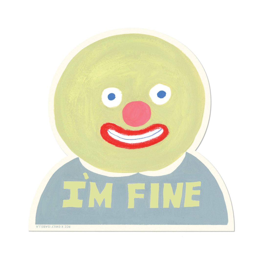 Red Cap Cards - I'm Fine sticker: Single
