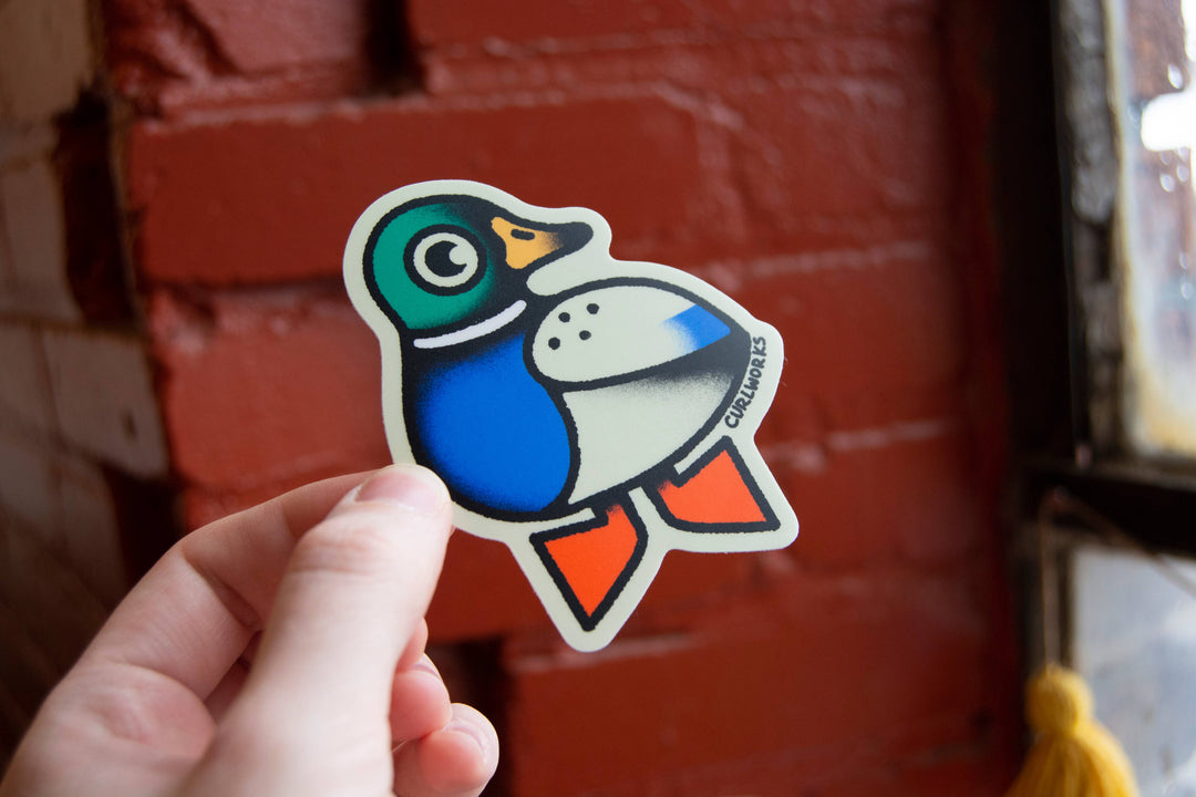 Curlworks - Mallard Duck - 3" Vinyl Sticker