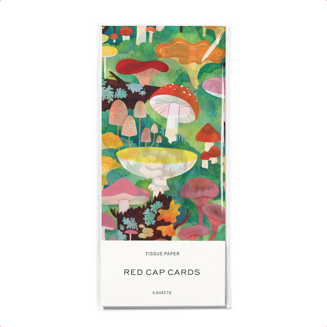 Red Cap Cards - Woodland Mushrooms tissue paper: 5 Sheets