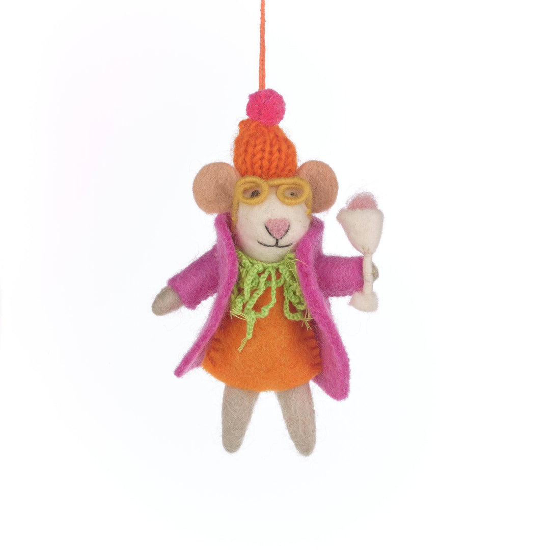 Felt So Good - Handmade Felt Margie the Merry Mouse Christmas Decoration