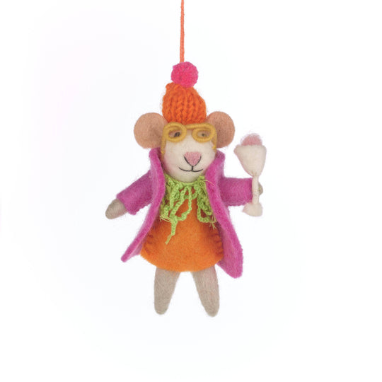 Felt So Good - Handmade Felt Margie the Merry Mouse Christmas Decoration