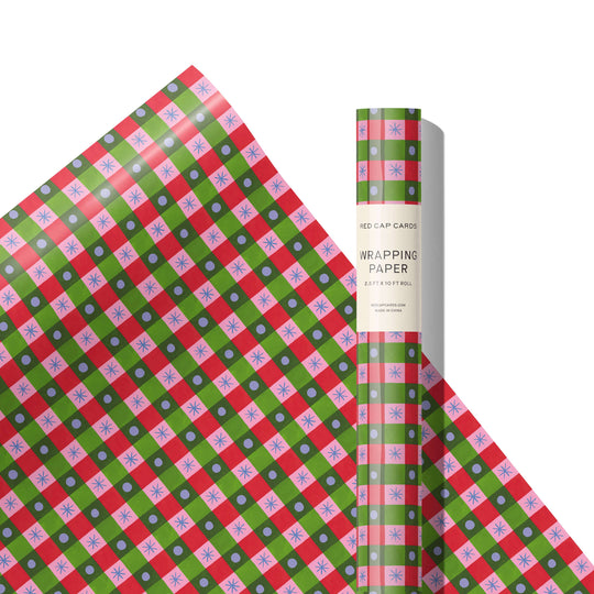 Red Cap Cards - Holiday Checker 10 ft wrap roll: 10 ft Roll