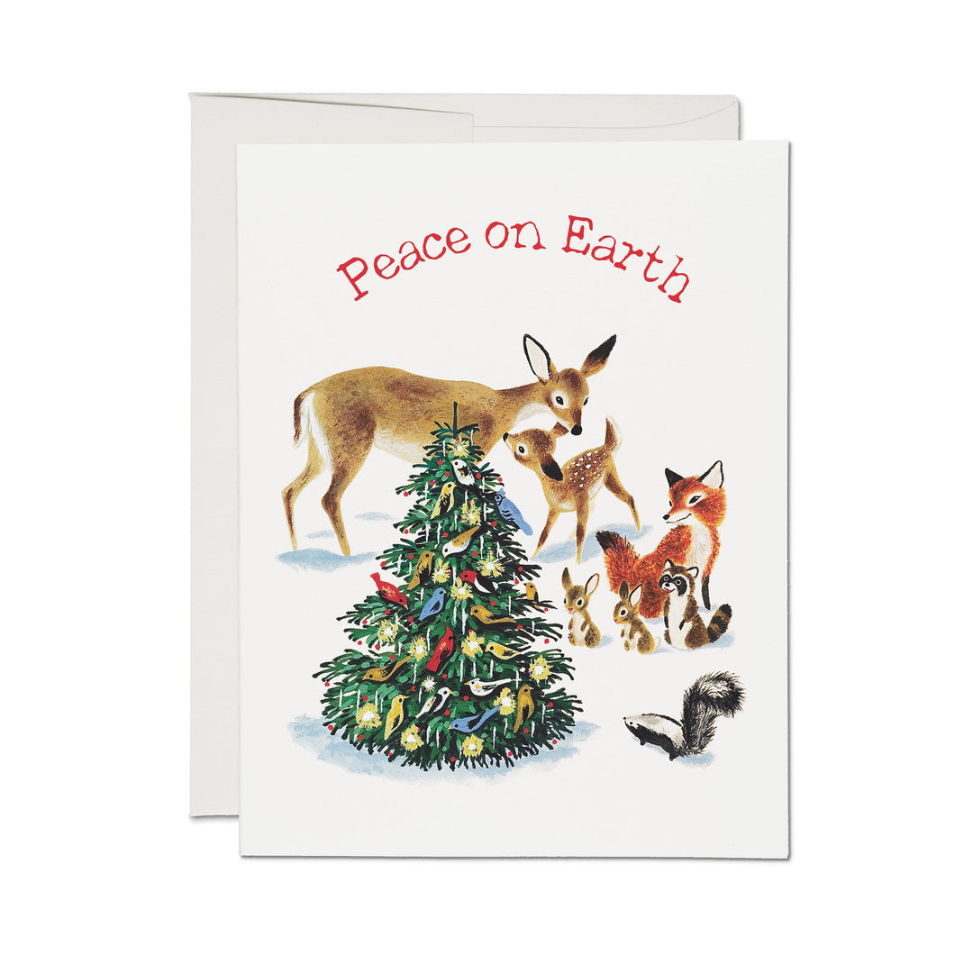 Red Cap Cards - Peaceful Critters greeting card: Single