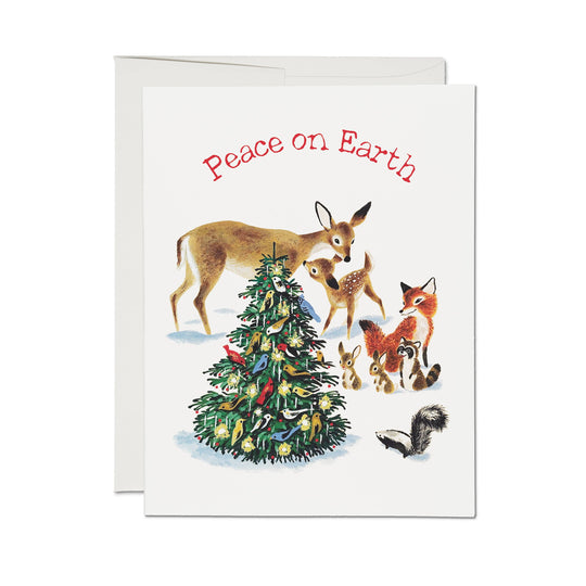 Red Cap Cards - Peaceful Critters greeting card: Single
