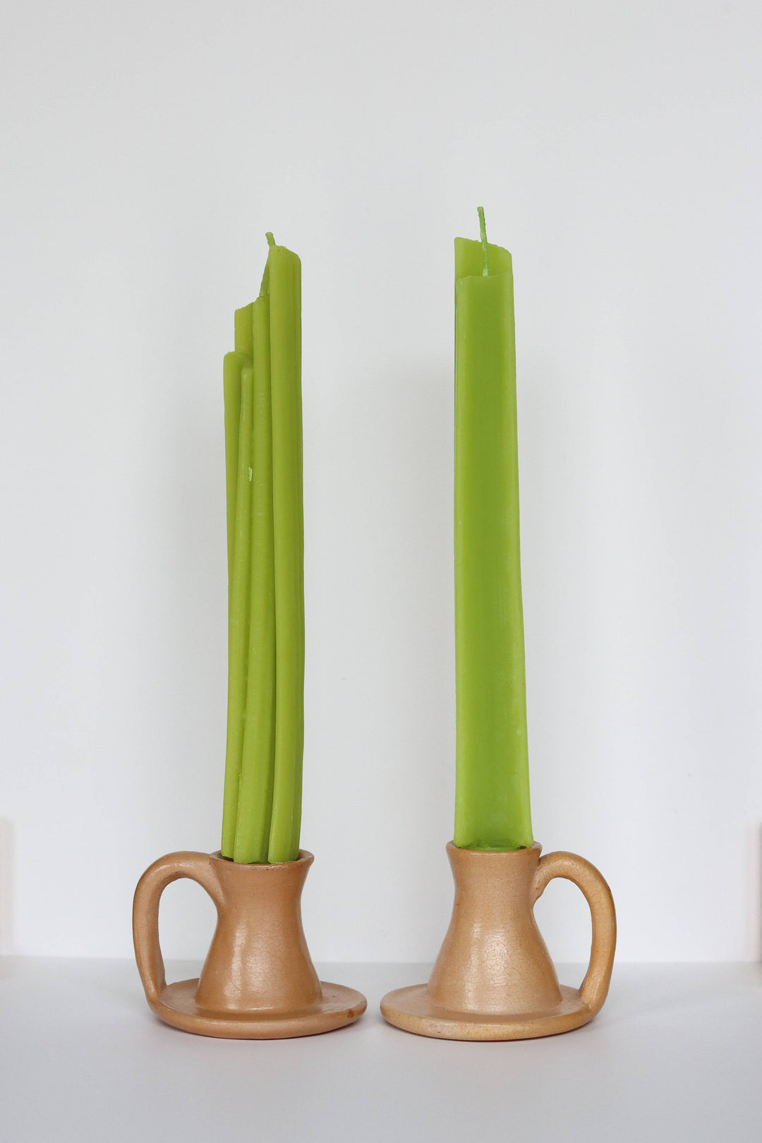 Happy Organics - Celery Beeswax Candles Taper Pair