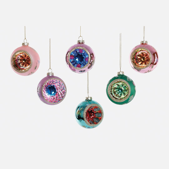 One Hundred 80 degrees - Reflector Glass Ornaments Boxed, Set of 6