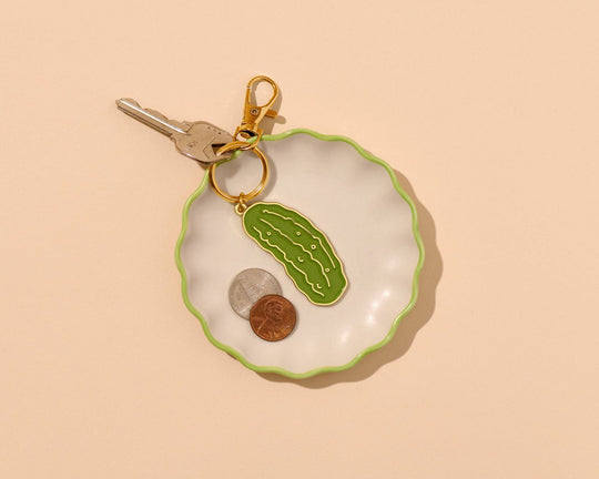 And Here We Are - Enamel Keychain & Bag Charm—Pickle (Veggie, Foodie, Summer)