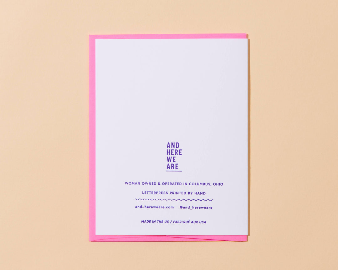 And Here We Are - Letterpress Wedding Card—Ties the Knot (World's Best Couple)