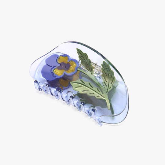 WINONA IRENE - Viola Hair Claw - Violet Pansy Wildflower Purple Hair Clip
