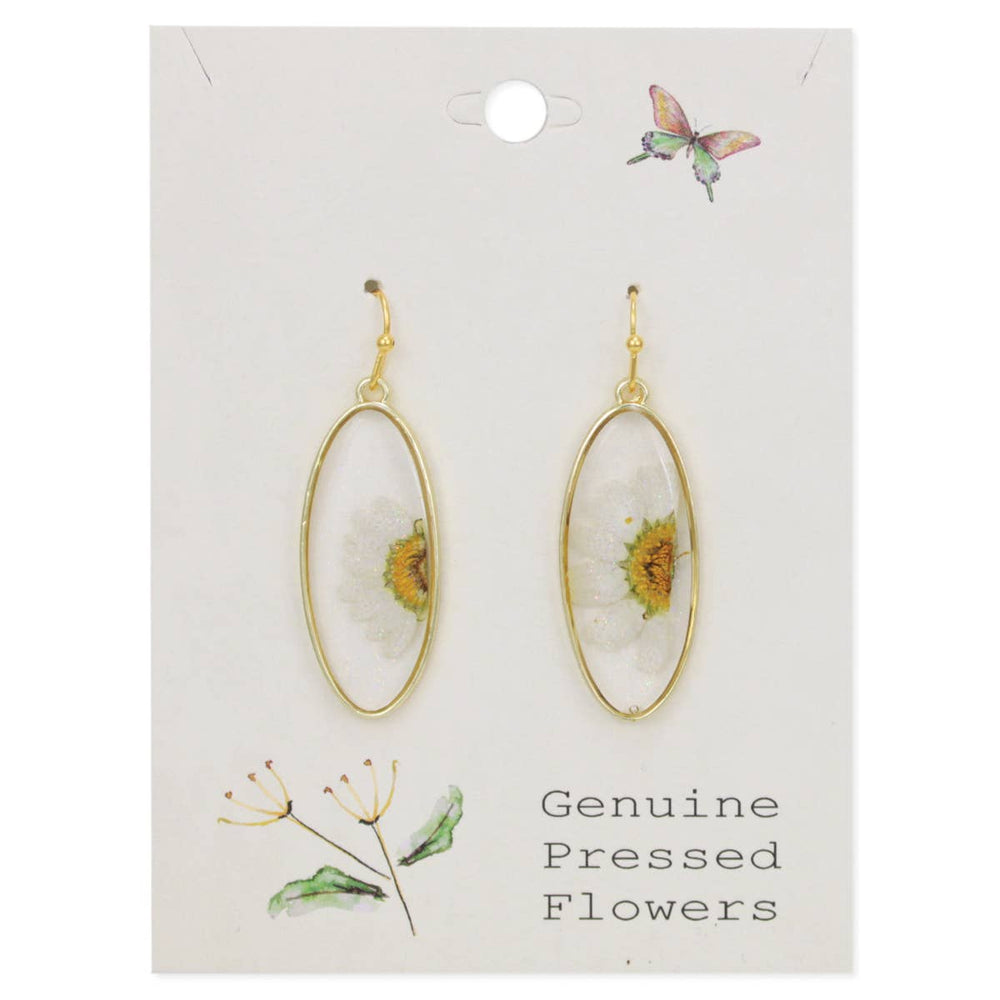 ZAD - Delicate Daisy Dried Flower Earrings