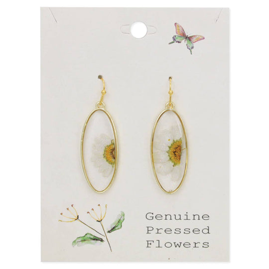 ZAD - Delicate Daisy Dried Flower Earrings