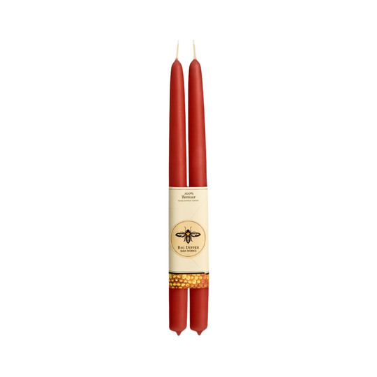 Big Dipper Wax Works - Taper Candles – 100% Pure Beeswax – 4 New Colors: Terracotta / Standard (12" x 7/8")