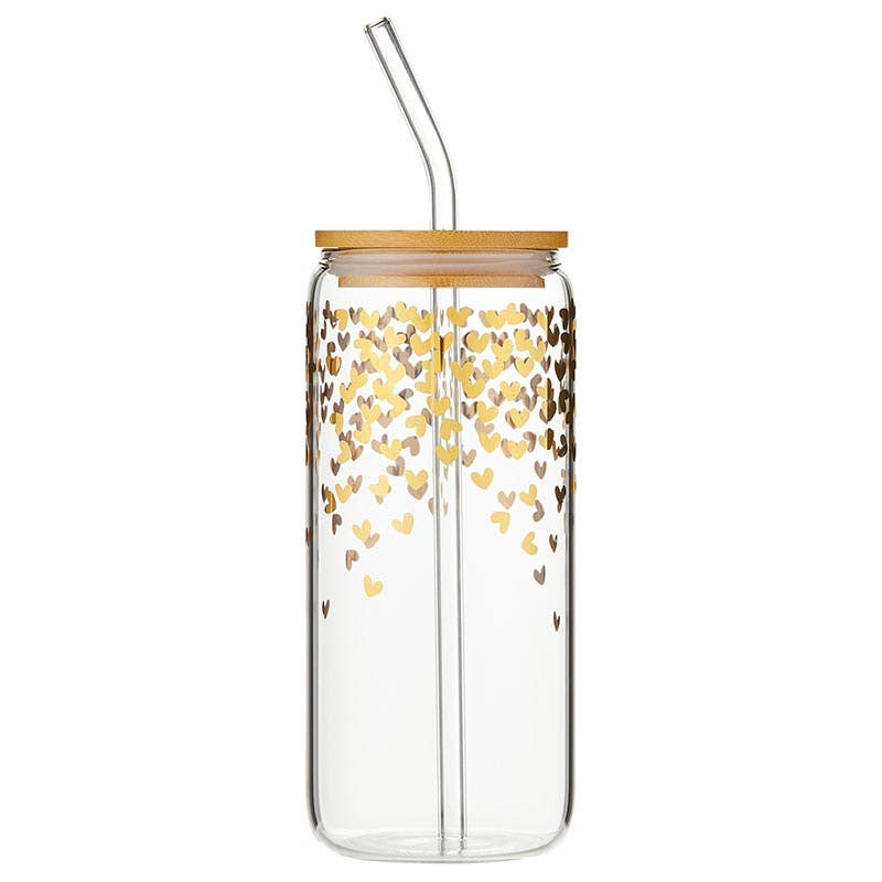 Santa Barbara Design Studio by Creative Brands - Glass Cold Brew Tumbler - Heart Confetti