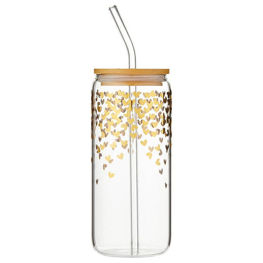 Santa Barbara Design Studio by Creative Brands - Glass Cold Brew Tumbler - Heart Confetti