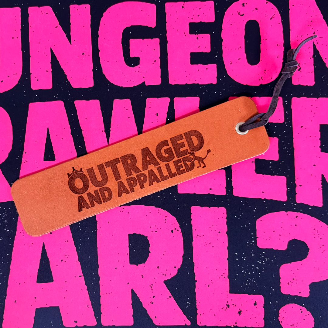 Queen Anne Chonk & Co - Outraged And Appalled Leather Bookmark | Dungeon Crawler Carl Fan Art