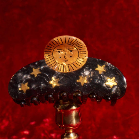 WINONA IRENE - Sun and Stars Claw - Gold and Black Celestial Astrology Clip