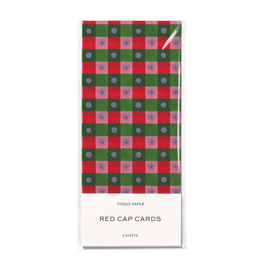 Red Cap Cards - Holiday Checker tissue paper: 5 Sheets