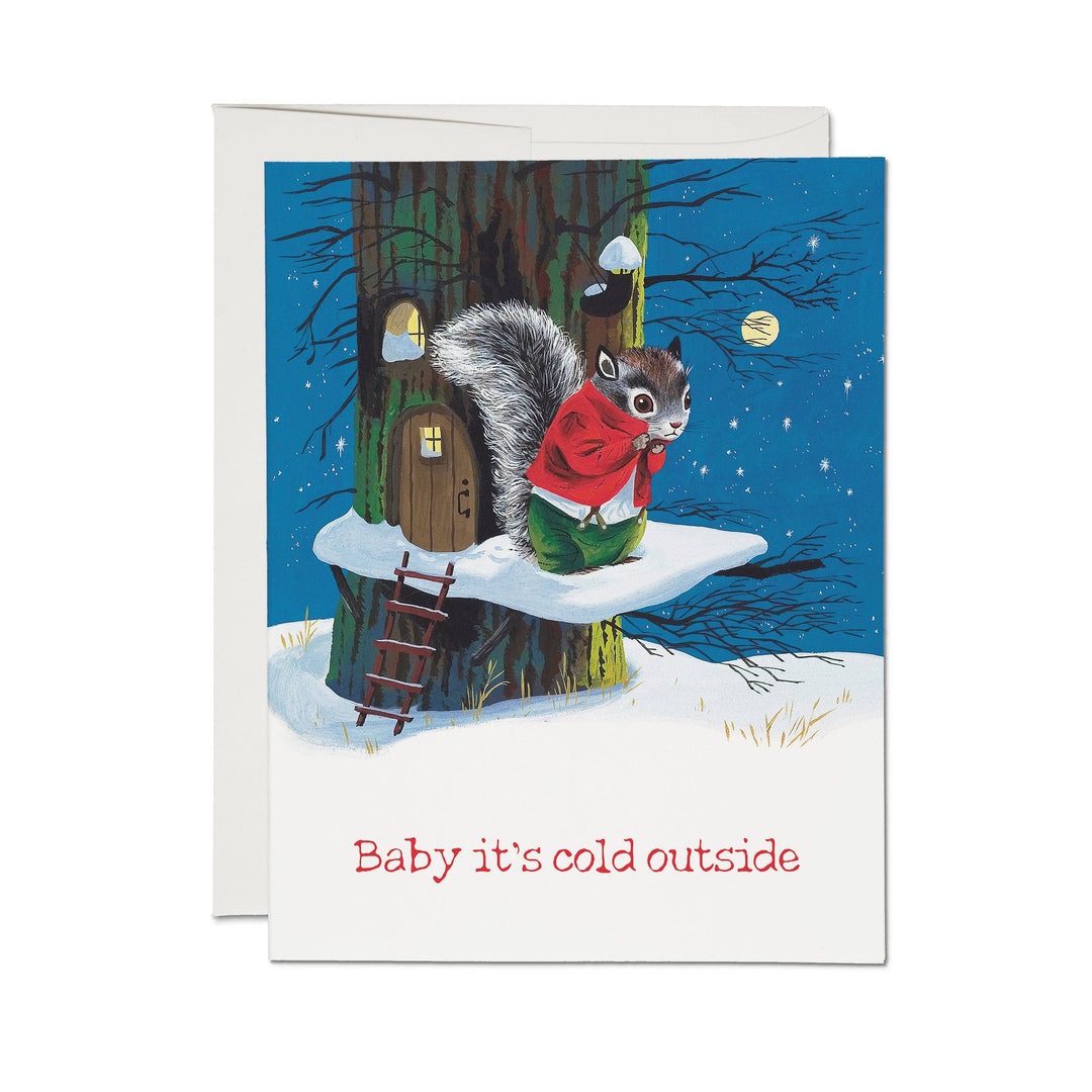Red Cap Cards - Baby It's Cold greeting card: Single