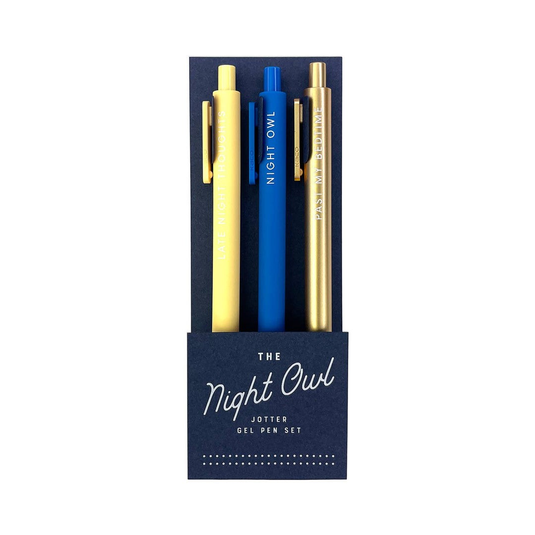 Ruff House Print Shop - The Night Owl Jotter Gel Pen: Set of 3