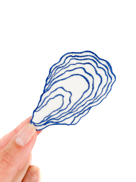 Field Trip Threads - Oyster Patch | Coastal Embroidered Iron On Patch | Nautical 