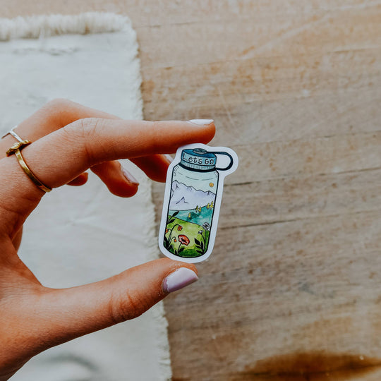 Sticker Girl - Mini Water Bottle Vinyl Sticker