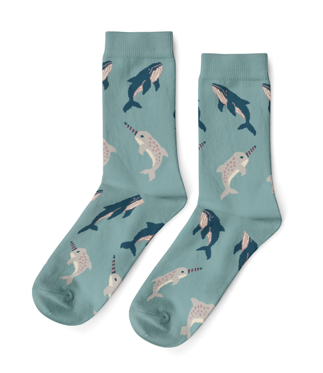 Yellow Owl Workshop - Whale & Narwal - Small Crew Socks - NEW CURIO