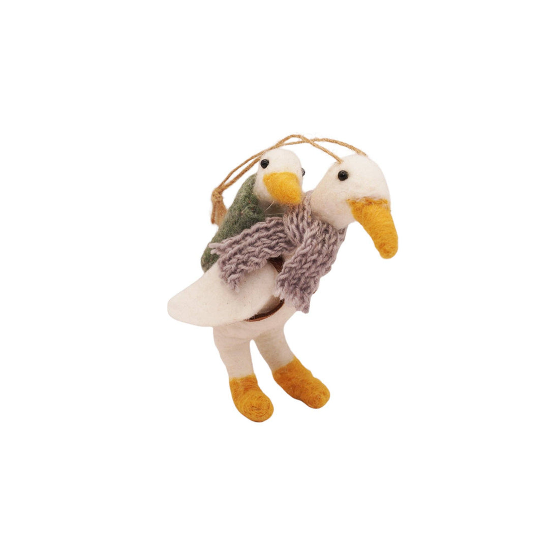 Sugarboo & Co - Felt Goose with Baby Ornament - Set of 4
