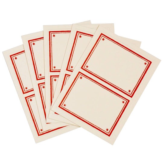 Cambridge Imprint - Packet of 10 Large Self-Adhesive Labels with Crimson Border