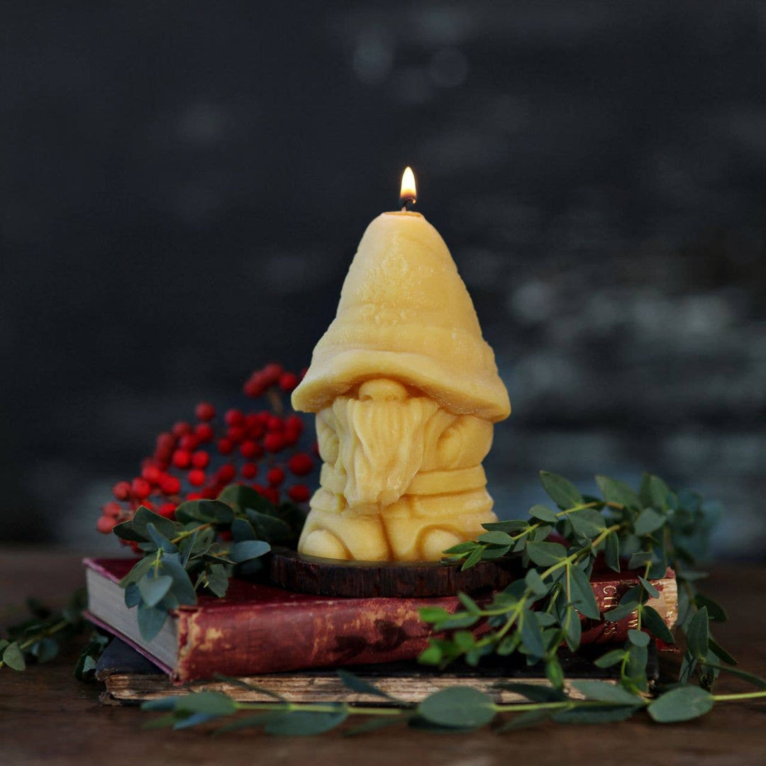 Big Dipper Wax Works - Holiday Gnome Candle – Large – 100% Pure Beeswax