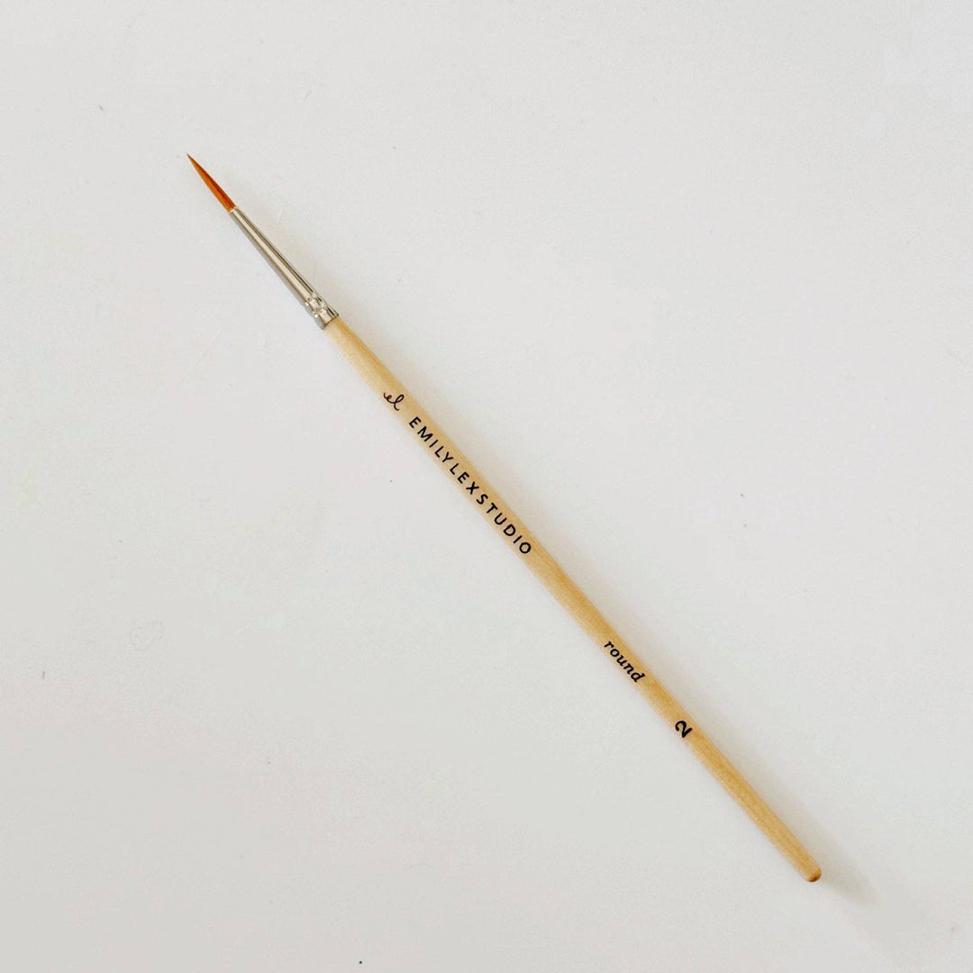 emily lex studio - Watercolor paintbrush set of five wood brushes