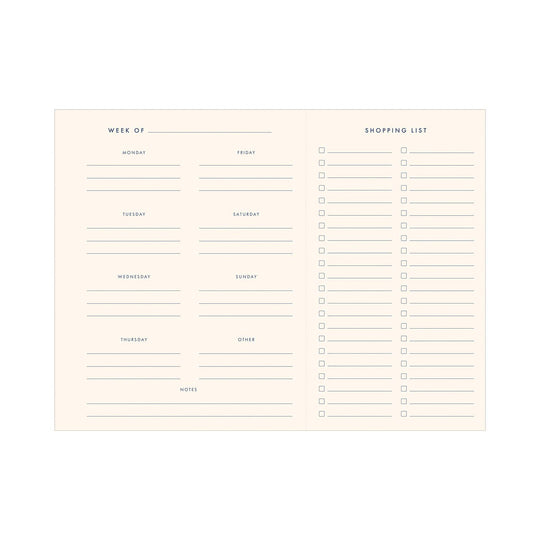 Ruff House Print Shop - Scattered Flowers Meal Planner: Sky Blue