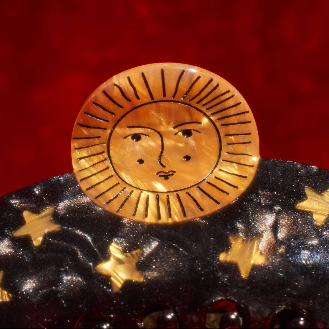 WINONA IRENE - Sun and Stars Claw - Gold and Black Celestial Astrology Clip