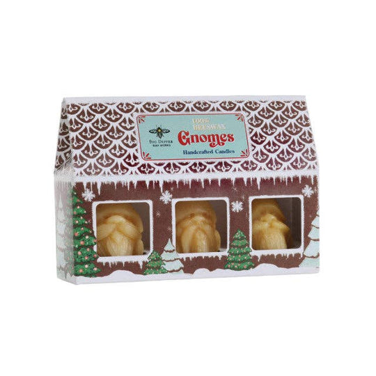 Big Dipper Wax Works - Holiday Gnome Candles – 100% Beeswax – 3-Pack Gift Set