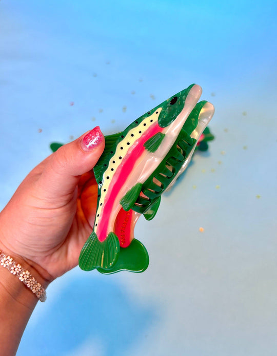 The Peach Fuzz - Rainbow Trout Hair Claw: Perfect
