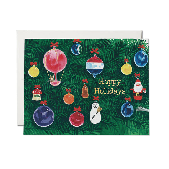 Red Cap Cards - Christmas Decorations greeting card: Single