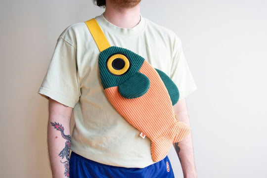 Curlworks - The Fish Bag - Coral / Dark Green
