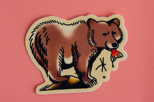Curlworks - Bear Vinyl Sticker