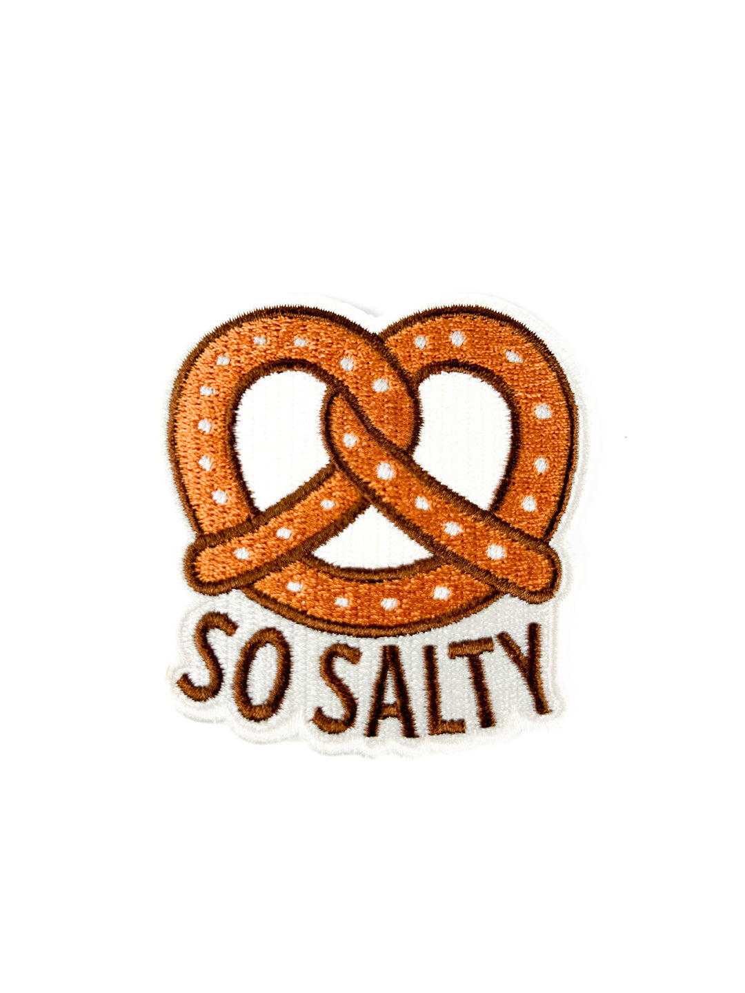Field Trip Threads - So Salty Embroidered Patch Funny Pretzel Iron On Totes Snack