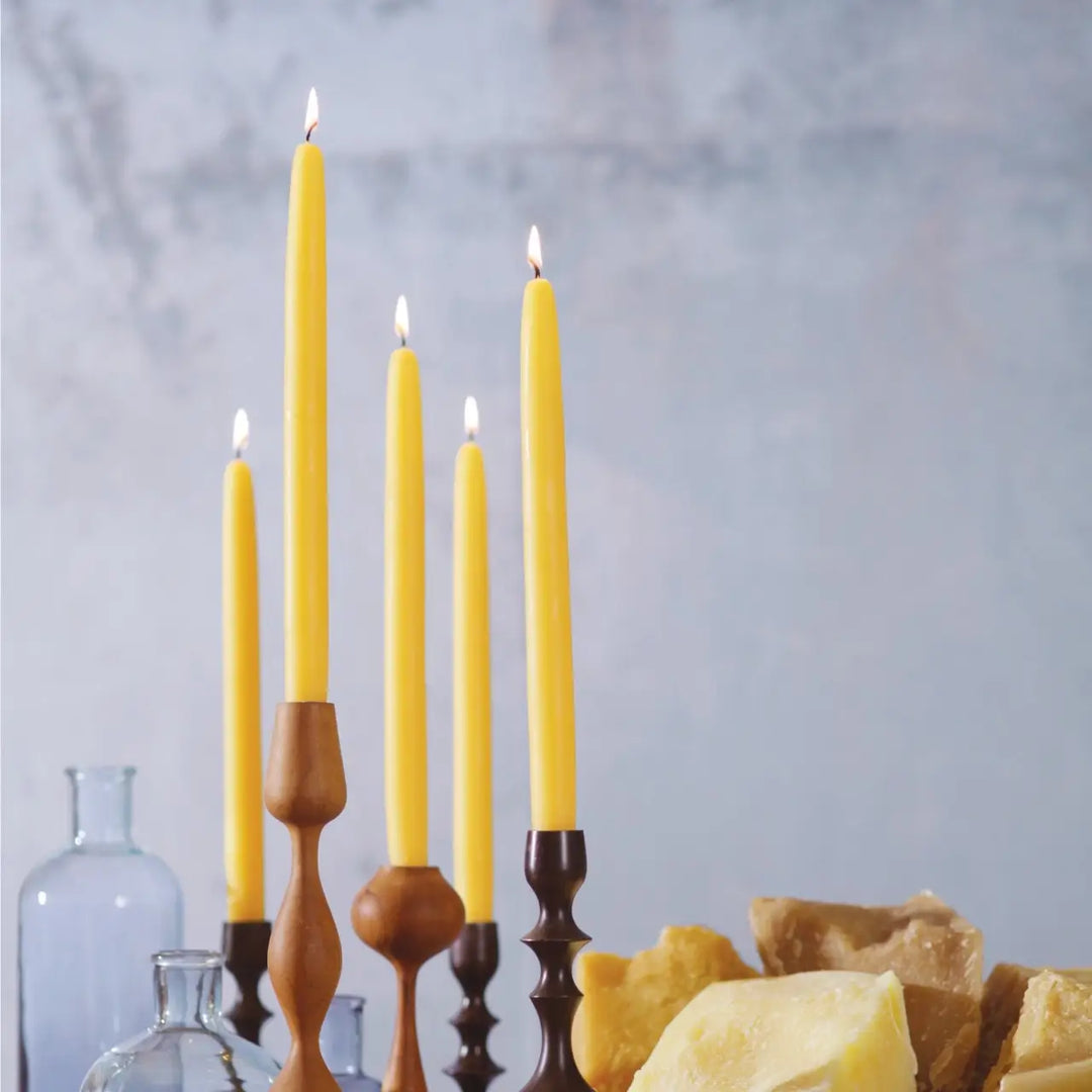 Big Dipper Wax Works - Taper Candles – 100% Pure Beeswax – Hand-Dipped: Red / Standard (12" x 7/8")