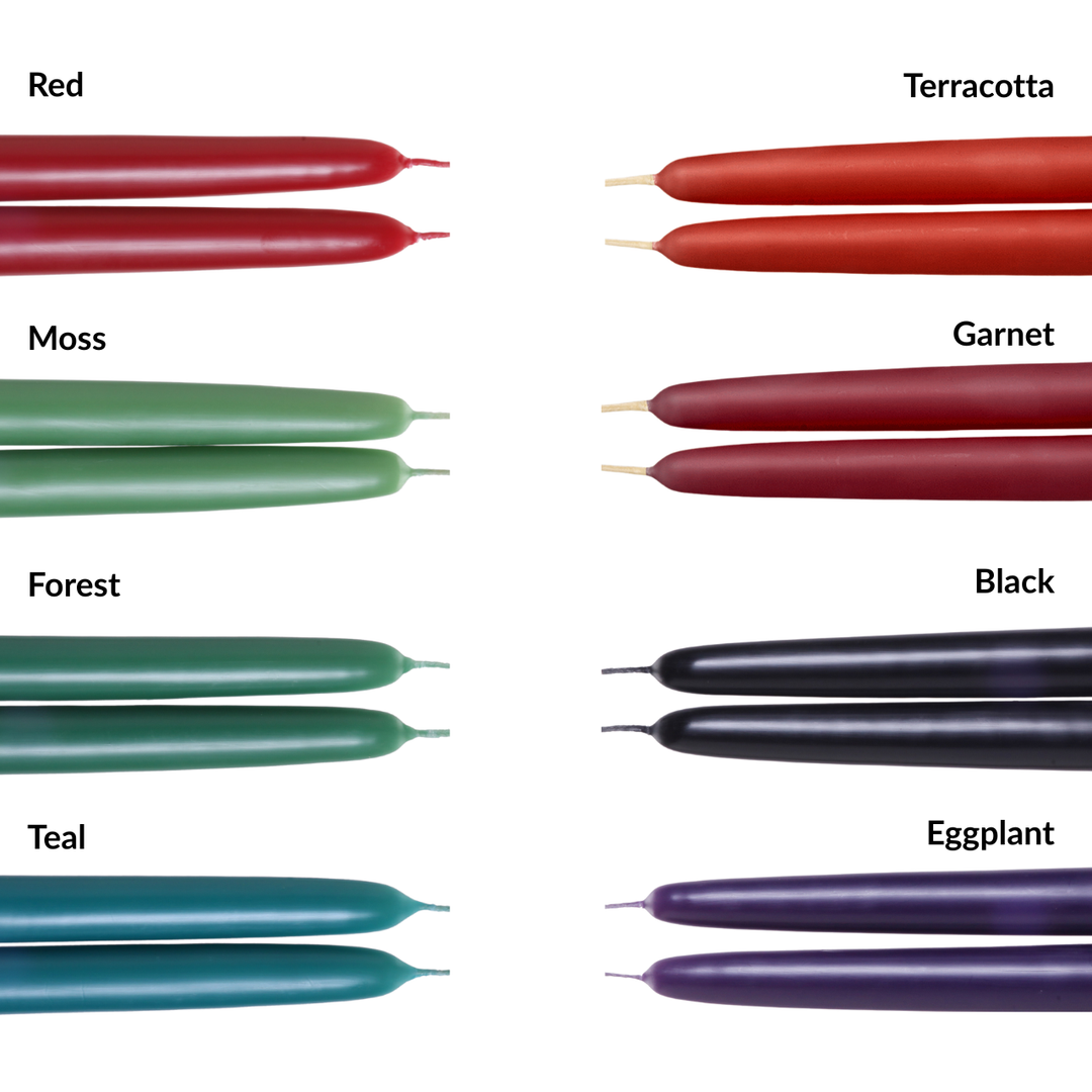 Big Dipper Wax Works - Taper Candles – 100% Pure Beeswax – 4 New Colors: Terracotta / Standard (12" x 7/8")