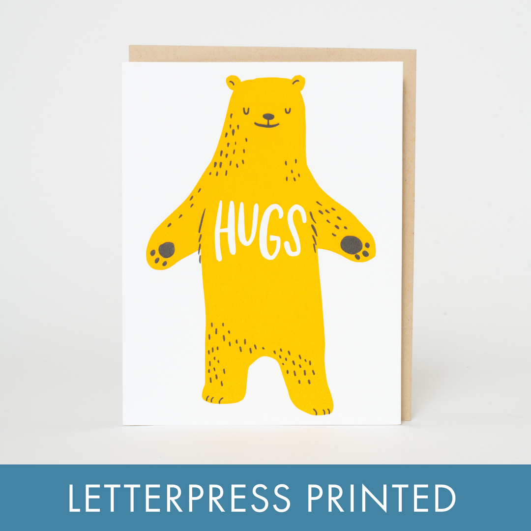 Egg Press Manufacturing - Sympathy Bear Hugs Letterpress Greeting Card by Hello!Lucky: Paper tab