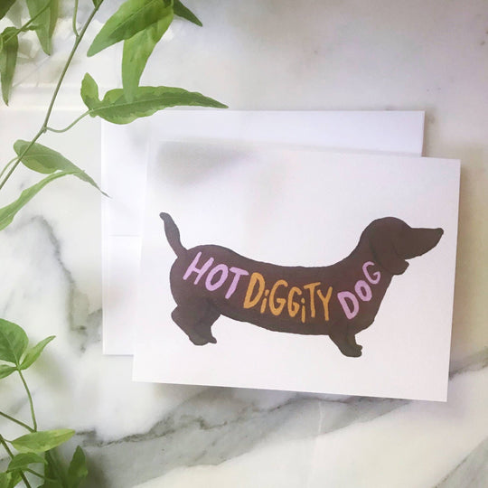Persika Design Co. - Hot Diggity Dog Greeting Card: Single Card