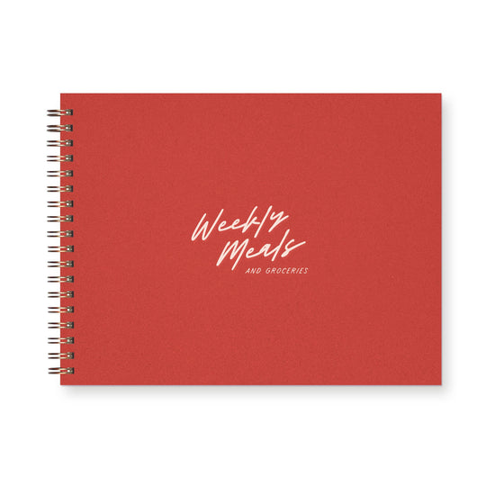 Ruff House Print Shop - Script Weekly Meals Meal Planner: Heirloom Cover | White Ink