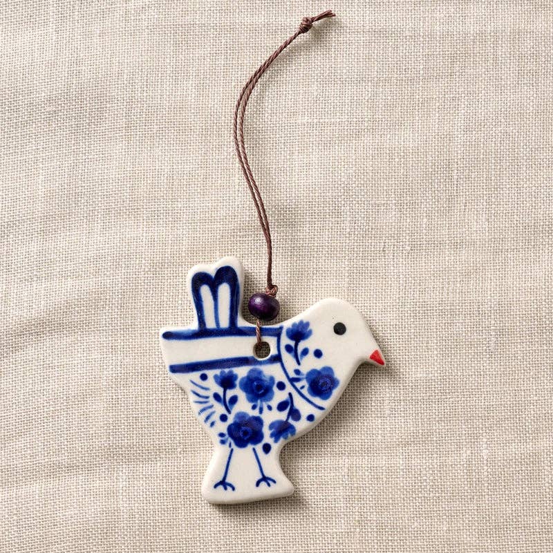 Ten Thousand Villages - Hand Painted Ceramic Bird Ornament