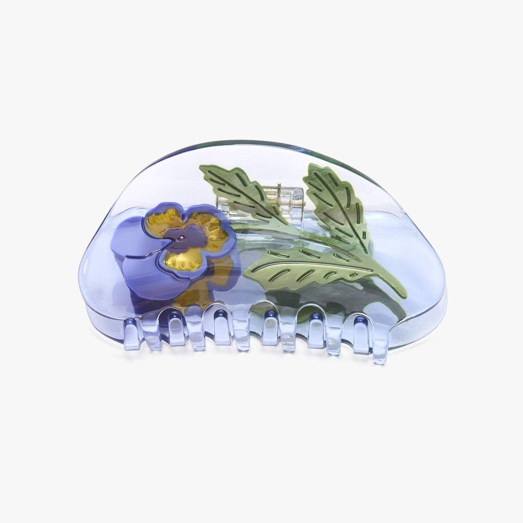 WINONA IRENE - Viola Hair Claw - Violet Pansy Wildflower Purple Hair Clip