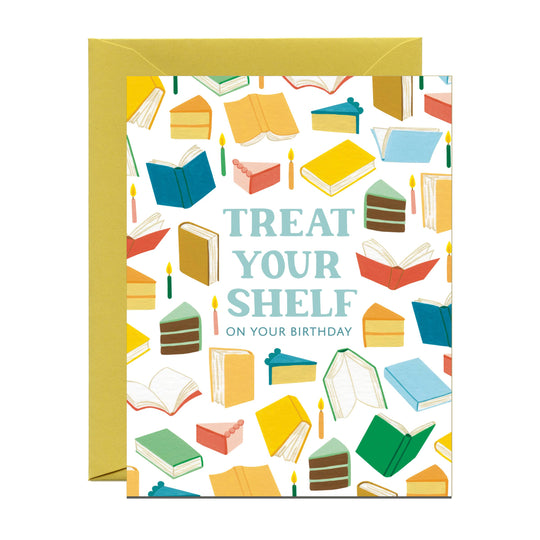 Yeppie Paper - Treat Your Shelf Books and Cake Birthday Card