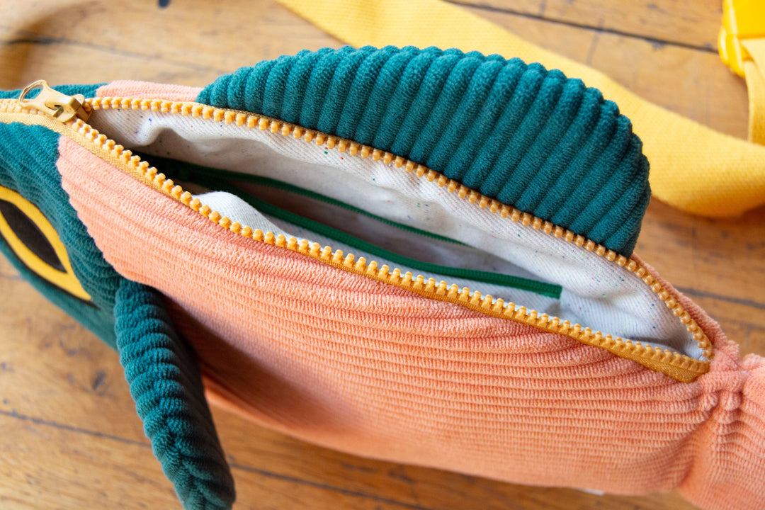 Curlworks - The Fish Bag - Coral / Dark Green